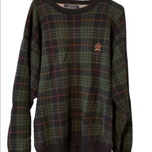 Tommy Hilfiger vintage 100% cotton plaid sweater Large